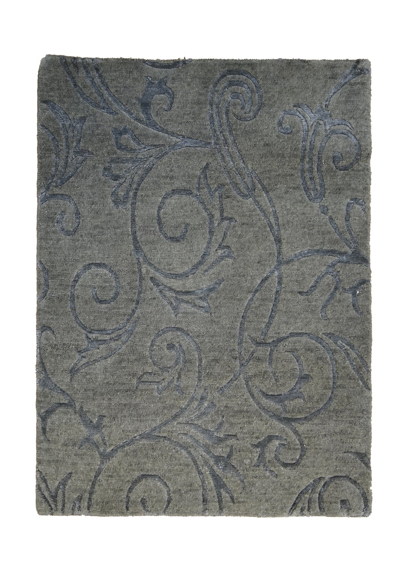 A26265 Oriental Rug Indian Handmade Area Modern 2'1'' x 2'10'' -2x3- Green Gray Floral Design