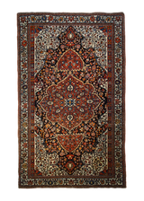 Persian Rug Farahan Handmade Area Traditional Antique 4'3"x7'0" (4x7) Blue Red Floral Design #A26277