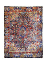 A26298 Persian Rug Moud Handmade Area Traditional 9'7'' x 12'7'' -10x13- Blue Red Floral Animals Design
