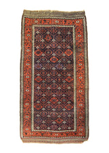 A26417 Persian Rug Baloch Handmade Area Tribal Antique 4'1'' x 8'2'' -4x8- Blue Red Geometric Design.jpg
