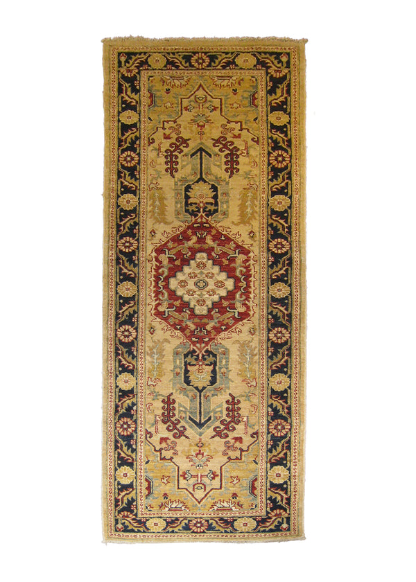 A26471 Oriental Rug Pakistani Handmade Runner Transitional 2'6'' x 7'10'' -3x8- Whites Beige Blue Red Ariana Floral Nooristan Design