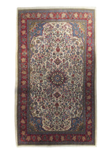A26483 Persian Rug Sarouk Handmade Area Traditional 4'3'' x 7'3'' -4x7- Whites Beige Red Blue Floral Design