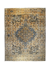 A26500 Persian Rug Bakhtiari Handmade Area Tribal 9'10'' x 12'8'' -10x13- Whites Beige Blue Geometric Design
