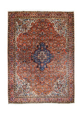 A26511 Persian Rug Bakhtiari Handmade Area Tribal 9'9'' x 13'1'' -10x13- Red Blue Floral Design