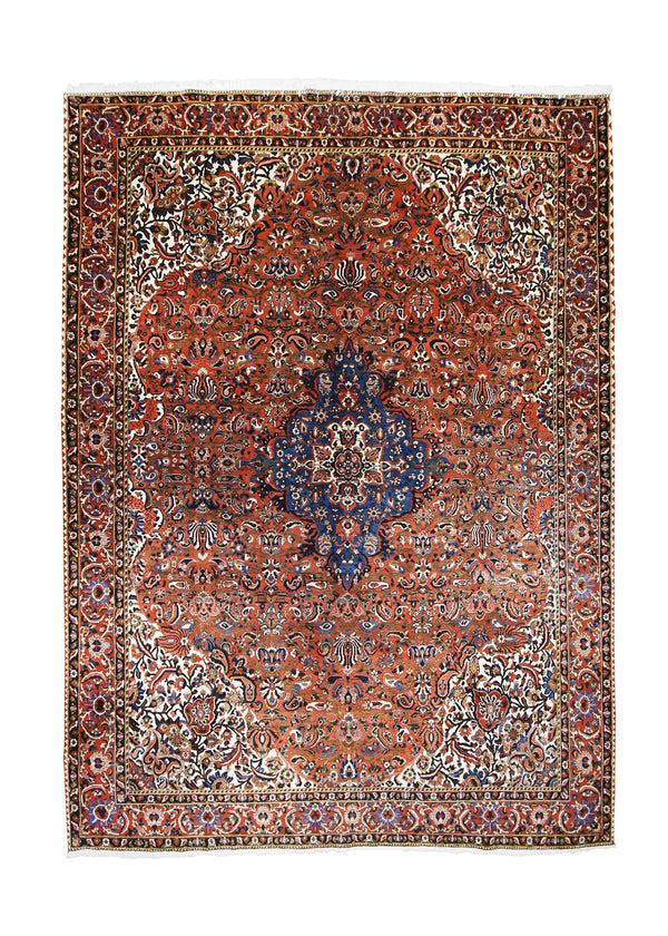 A26511 Persian Rug Bakhtiari Handmade Area Tribal 9'9'' x 13'1'' -10x13- Red Blue Floral Design