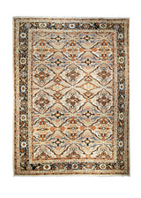 A26513 Persian Rug Malayer Handmade Area Tribal Vintage 9'4'' x 12'2'' -9x12- Whites Beige Black Orange Geometric Design