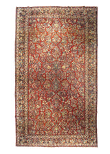 A26520 Persian Rug Sarouk Handmade Area Traditional Antique 10'5'' x 17'10'' -10x18- Red Blue Floral Design