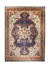 A26539 Oriental Rug Turkish Handmade Area Tribal 8'11'' x 11'10'' -9x12- Blue Red Yellow Gold Geometric Design