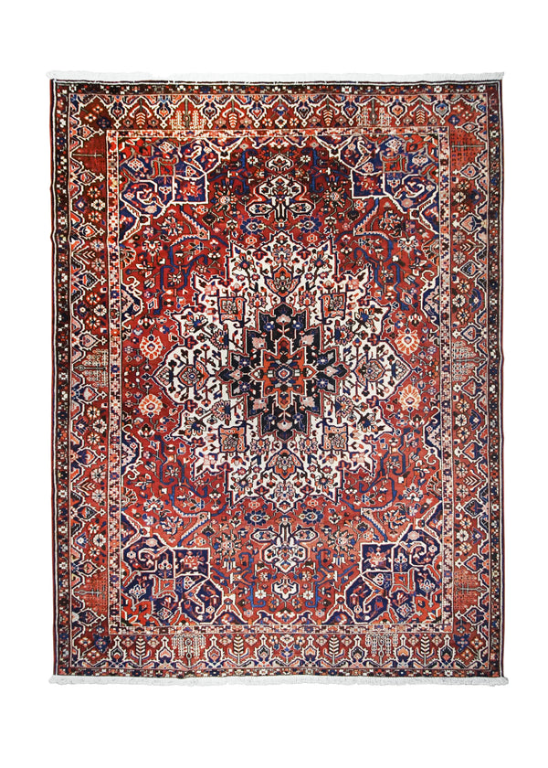 A26542 Persian Rug Bakhtiari Handmade Area Tribal 9'7'' x 12'7'' -10x13- Red Floral Design