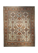 A26543 Persian Rug Malayer Handmade Area Tribal Vintage 9'5'' x 11'10'' -9x12- Whites Beige Red Floral Design