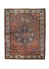 A26552 Persian Rug Bakhtiari Handmade Area Tribal Antique 10'4'' x 12'10'' -10x13- Red Blue Floral Design