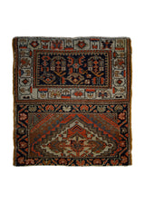A26583 Persian Rug Kurdistan Handmade Area Tribal Antique 2'1'' x 2'3'' -2x2- Blue Whites Beige Orange Geometric Design