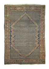 A26590 Persian Rug Hamadan Handmade Area Tribal Antique 4'3'' x 6'0'' -4x6- Blue Pink Paisley Boteh Design