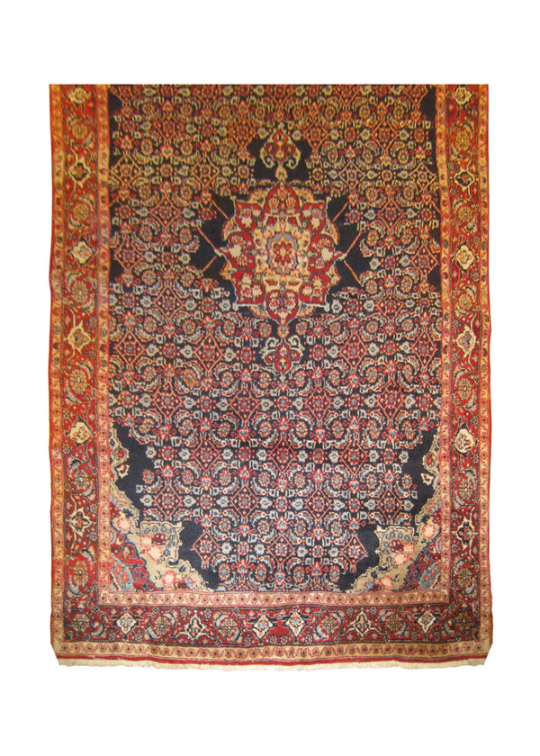 A26642 Persian Rug Ghazvin Handmade Area Traditional 5'5'' x 9'9'' -5x10- Blue Red Floral Design