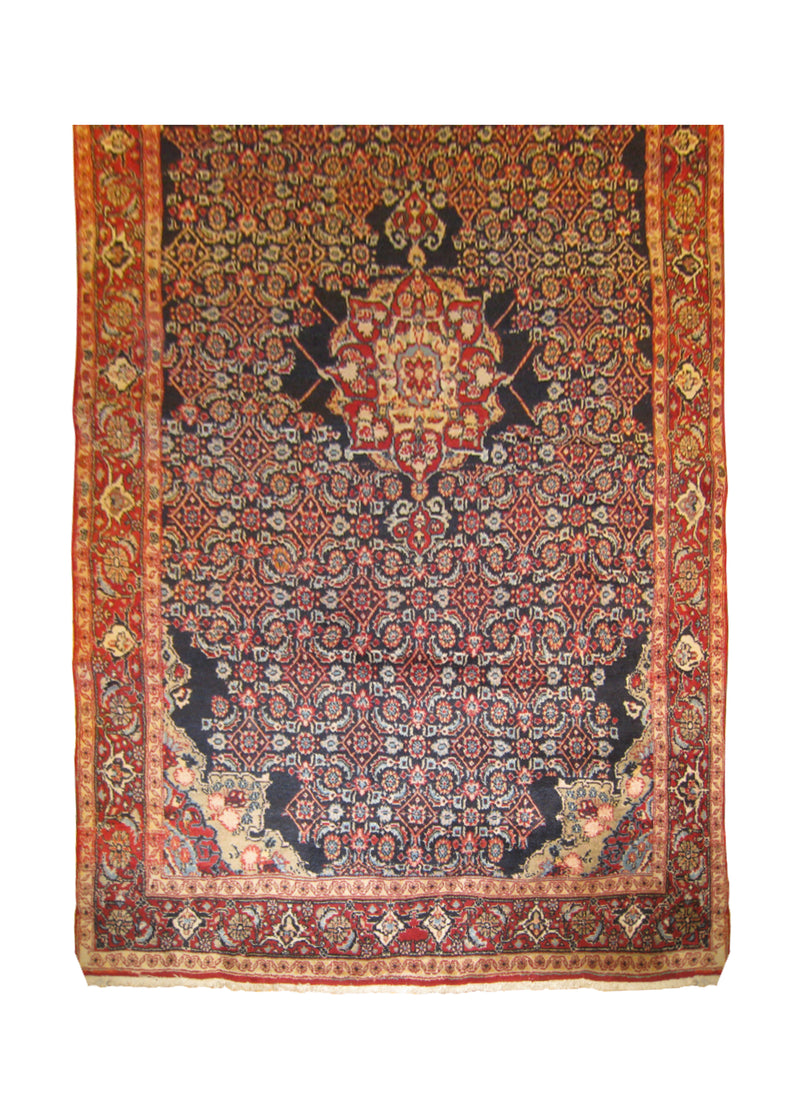 A26642 Persian Rug Ghazvin Handmade Area Traditional 5'5'' x 9'9'' -5x10- Blue Red Floral Design