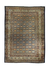 A26657 Persian Rug Bibikabad Handmade Area Tribal Antique 10'3'' x 13'4'' -10x13- Blue Orange Geometric Design