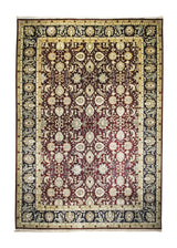 A26727 Oriental Rug Indian Handmade Area Transitional 9'5'' x 13'4'' -9x13- Red Black Tea Washed Floral Design
