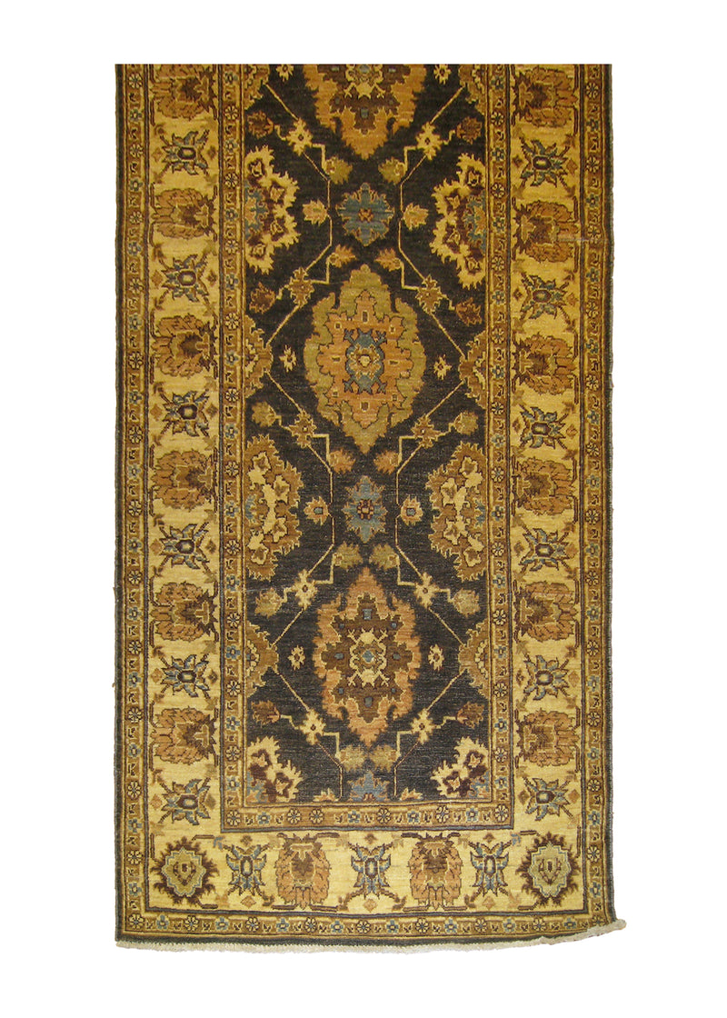 A26741 Oriental Rug Pakistani Handmade Runner Transitional 2'9'' x 8'0'' -3x8- Gray Whites Beige Antique Washed Oushak Floral Design