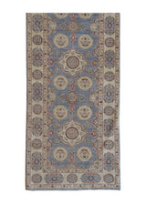 A26746 Oriental Rug Pakistani Handmade Runner Transitional 2'11'' x 9'8'' -3x10- Blue Whites Beige Antique Washed Oushak Floral Design