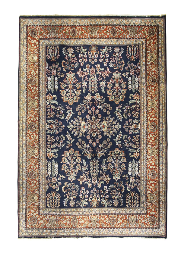 A26762 Oriental Rug Indian Handmade Area Traditional 11'8'' x 17'4'' -12x17- Blue Red Sarouk Floral Design