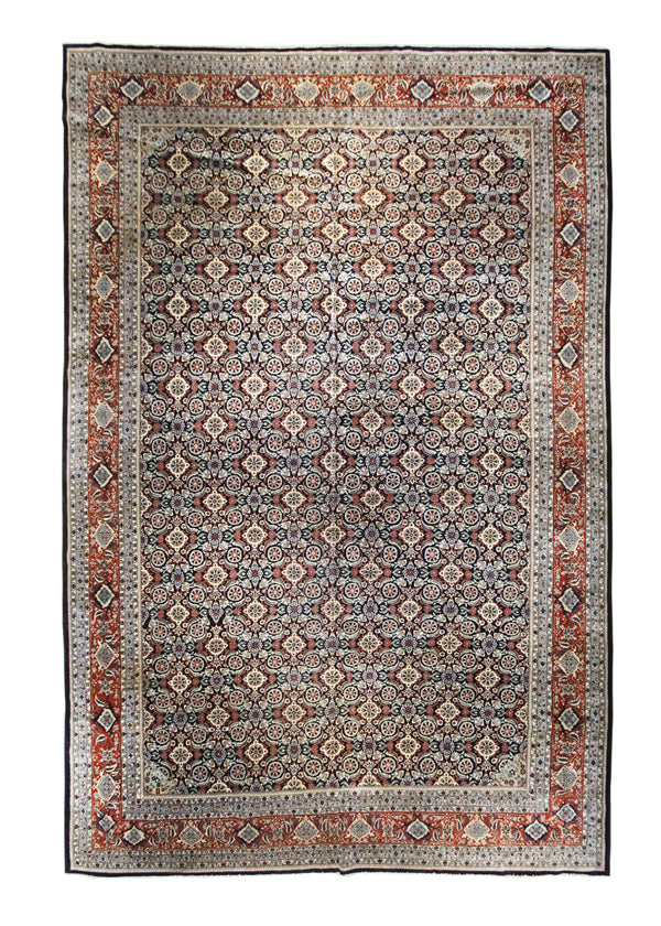 A26770 Oriental Rug Pakistani Handmade Area Traditional 12'1'' x 18'0'' -12x18- Blue Red Herati Geometric Design