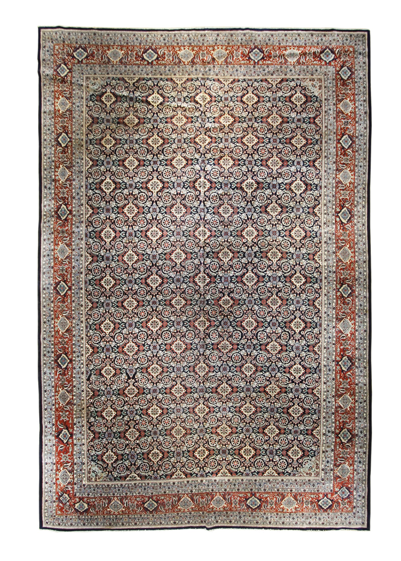 A26770 Oriental Rug Pakistani Handmade Area Traditional 12'1'' x 18'0'' -12x18- Blue Red Herati Geometric Design