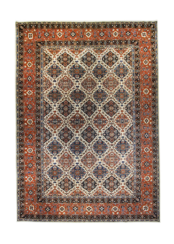 A26818 Oriental Rug Pakistani Handmade Area Transitional 9'10'' x 13'8'' -10x14- Whites Beige Red Bamiyan Garden Design