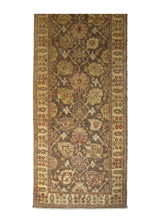A26843 Oriental Rug Pakistani Handmade Runner Transitional 2'7'' x 7'9'' -3x8- Brown Whites Beige Antique Washed Oushak Floral Design