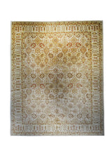 A26846 Oriental Rug Pakistani Handmade Area Transitional 12'4'' x 14'9'' -12x15- Whites Beige Yellow Gold Antique Washed Oushak Floral Design