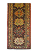 A26878 Oriental Rug Pakistani Handmade Runner Transitional Tribal 2'7'' x 9'7'' -3x10- Brown Ghazni Kazak Geometric Design