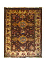 A26887 Oriental Rug Pakistani Handmade Area Transitional Tribal 5'1'' x 6'10'' -5x7- Brown Ghazni Kazak Geometric Design
