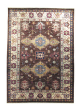 A26892 Oriental Rug Pakistani Handmade Area Transitional Tribal 4'12'' x 6'9'' -5x7- Brown Ghazni Kazak Geometric Design
