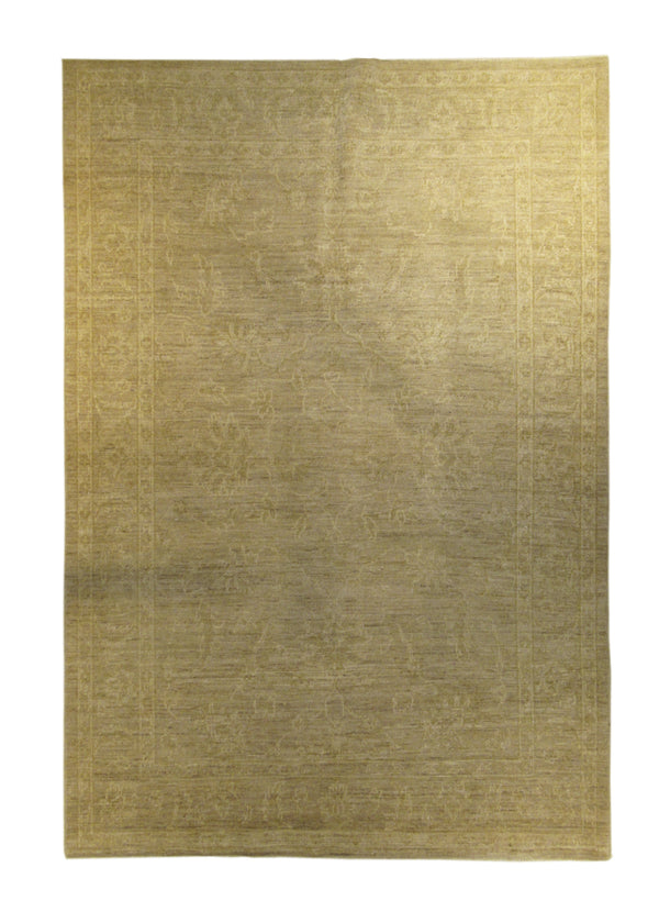 A26986 Oriental Rug Pakistani Handmade Area Neutral Transitional 4'10'' x 7'0'' -5x7- Whites Beige Silver Wash Farahan Floral Design