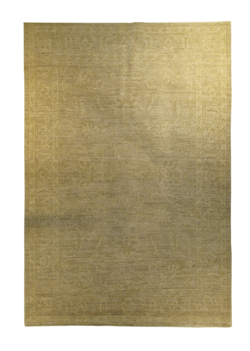 A26986 Oriental Rug Pakistani Handmade Area Neutral Transitional 4'10'' x 7'0'' -5x7- Whites Beige Silver Wash Farahan Floral Design