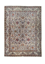 A26990 Persian Rug Kashan Handmade Area Traditional 10'2'' x 13'8'' -10x14- Whites Beige Shah Abbasi Floral Design