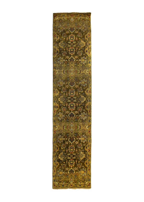 A27102 Oriental Rug Indian Handmade Runner Transitional 2'7'' x 11'10'' -3x12- Blue Geometric Design