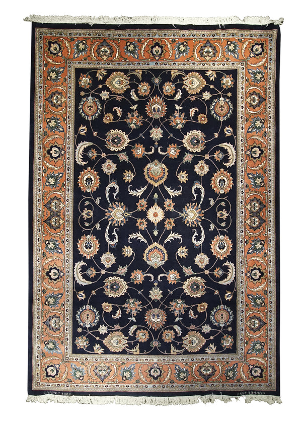 A27158 Persian Rug Kashmar Handmade Area Traditional 8'2'' x 11'8'' -8x12- Blue Pink Floral Design