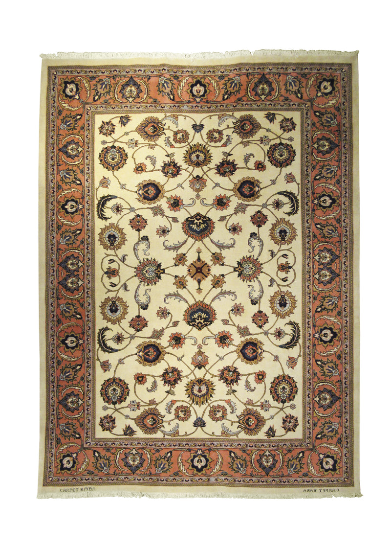 A27159 Persian Rug Kashmar Handmade Area Traditional 7'12'' x 10'9'' -8x11- Whites Beige Pink Floral Design