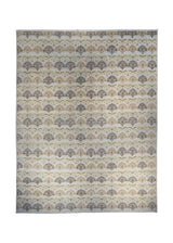 A27188 Oriental Rug Pakistani Handmade Area Transitional 8'12'' x 11'7'' -9x12- Whites Beige Blue Antique Washed Geometric Design