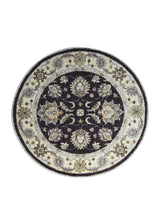 A27239 Oriental Rug Pakistani Handmade Round Transitional 2'11'' x 2'11'' -3x3- Brown Whites Beige Antique Washed Oushak Floral Design