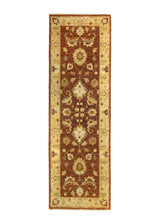 A27246 Oriental Rug Pakistani Handmade Runner Transitional 2'6'' x 8'0'' -3x8- Red Yellow Gold Antique Washed Oushak Floral Design.jpg