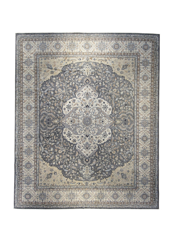A27251 Oriental Rug Pakistani Handmade Area Transitional Neutral 11'7'' x 14'0'' -12x14- Gray Whites Beige Antique Washed Oushak Floral Design