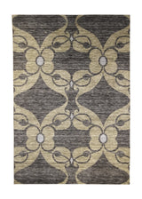 A27278 Oriental Rug Indian Handmade Area Modern 3'11'' x 6'1'' -4x6- Brown Whites Beige Geometric Design