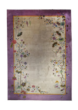 A27307 Oriental Rug Chinese Handmade Area Traditional Antique 9'10'' x 13'5'' -10x13- Whites Beige Purple Fetti Symbol Design