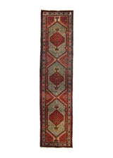 A27310 Persian Rug Azerbaijan Handmade Runner Tribal 3'5'' x 8'7'' -3x9- Red Geometric Design.jpg