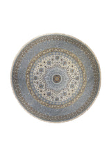 A27320 Oriental Rug Indian Handmade Round Transitional 7'12'' x 8'0'' -8x8- Blue Soumak Geometric Mamluk Design