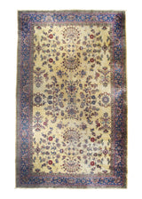 A27369 Oriental Rug Turkish Handmade Area Traditional Antique 9'10'' x 15'8'' -10x16- Whites Beige Blue Floral Design