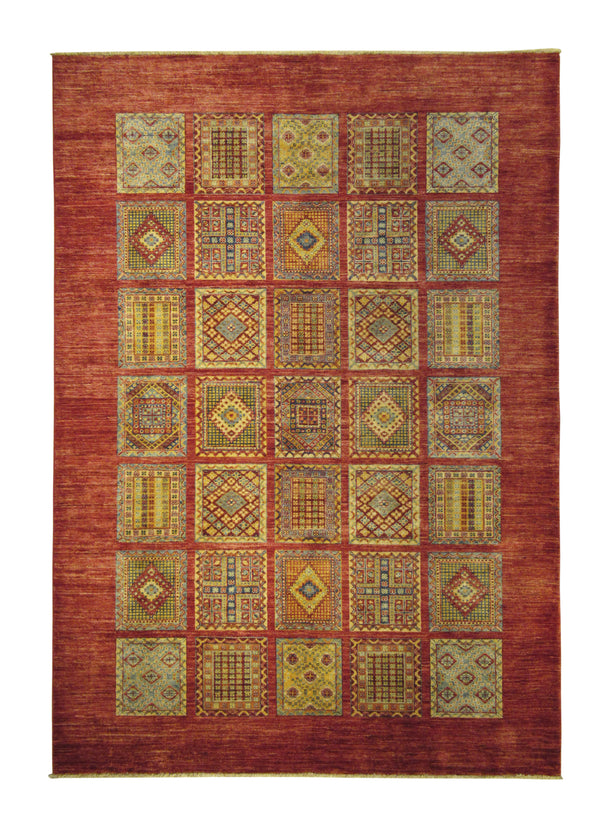 A27381 Oriental Rug Pakistani Handmade Area Transitional 5'8'' x 8'1'' -6x8- Red Ariana Tree of Life Garden Design