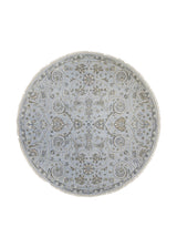 A27453 Oriental Rug Indian Handmade Round Transitional 5'12'' x 6'0'' -6x6- Blue Soumak Geometric Design