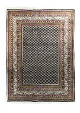 A27455 Oriental Rug Indian Handmade Area Transitional 4'10'' x 6'8'' -5x7- Black Whites Beige Paisley Boteh Design
